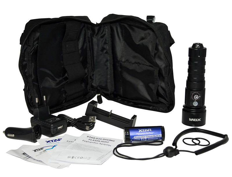 XTAR D26 Καταδυτικός Φακός LED φωτεινότητας 1100lm Full Set