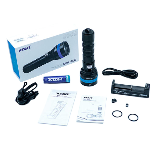 XTAR D06 Καταδυτικός Φακός LED φωτεινότητας 1600lm Full Set